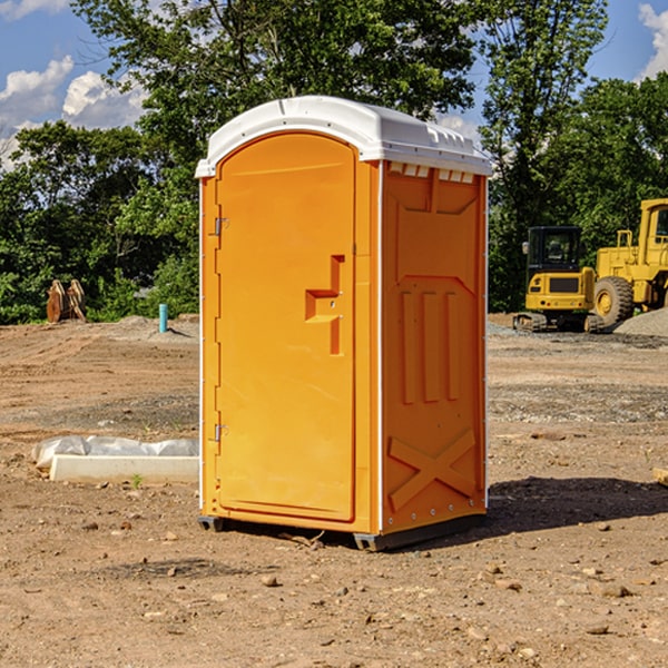 how often are the portable restrooms cleaned and serviced during a rental period in Souris